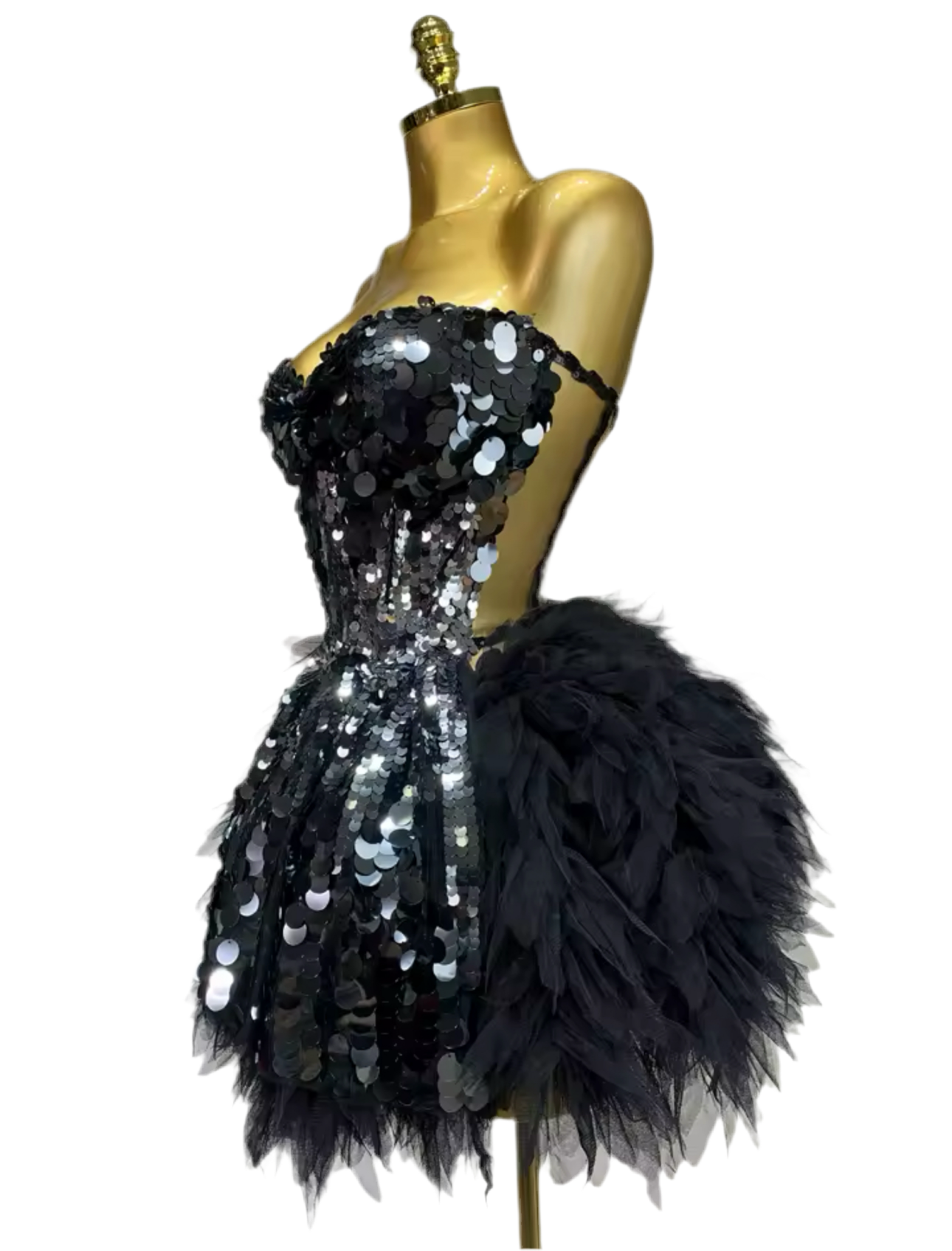 Sparkly Black Sequins Dress